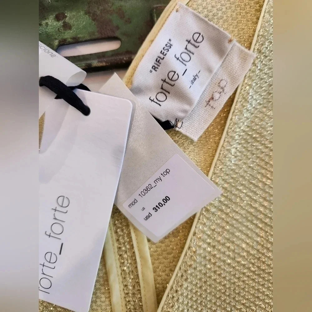NWT || FORTE FORTE || gold bralette top - Picture 4 of 6